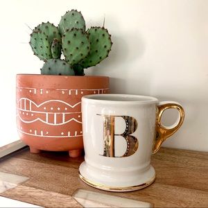 Anthropology Gold Monogram “B” Cup